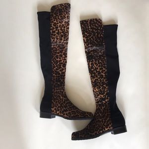 Stuart Weitzman leopard print 50/50 boots